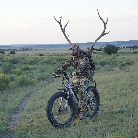 electric hunting bike with deer antlers